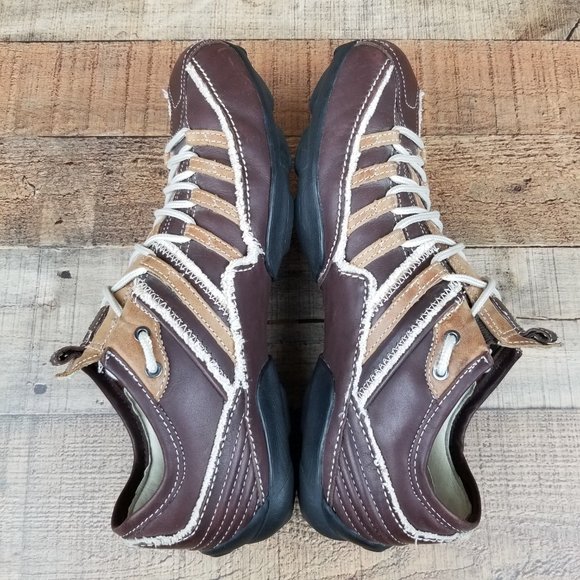 Skechers Brown Sneakers Leather Men Classic Shoes - Picture 6 of 8